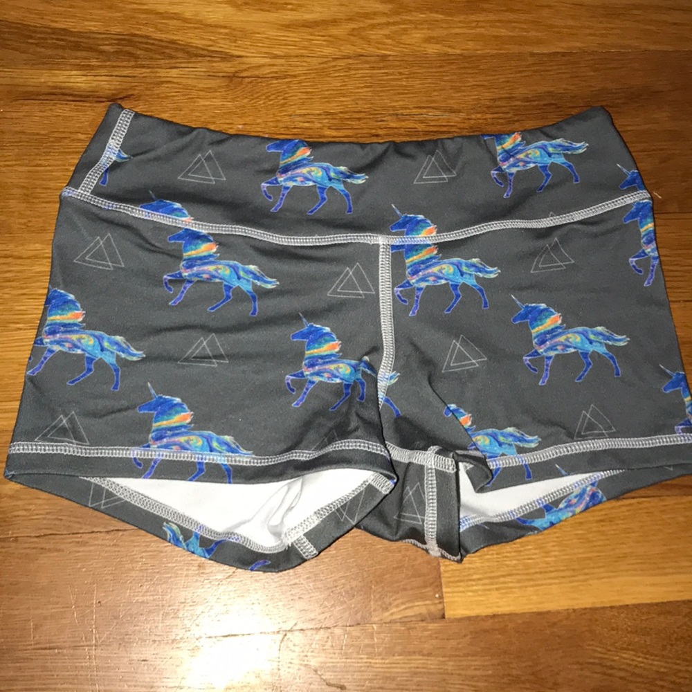 Doughnuts and deadlifts unicorn rainbow fleo short